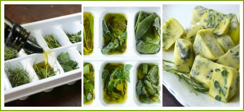 Hierbas aromáticas congeladas