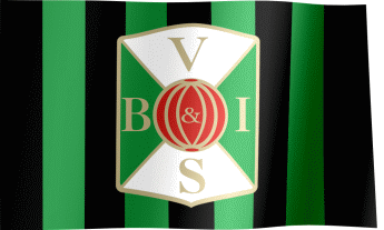 The waving flag of Varbergs BoIS with the logo (Animated GIF)