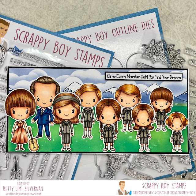 Silver Elephant Craftique Scrappy Boy Stamps Climb Every Mountain