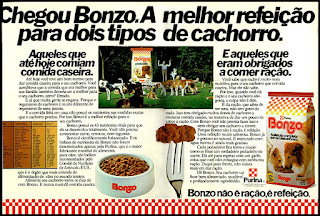 propaganda ração Bonzo - 1978; os anos 70; propaganda na década de 70; Brazil in the 70s, história anos 70; Oswaldo Hernandez;