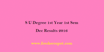 Satavahana University SU Degree 1st Year 1st Sem Results Dec 2016 