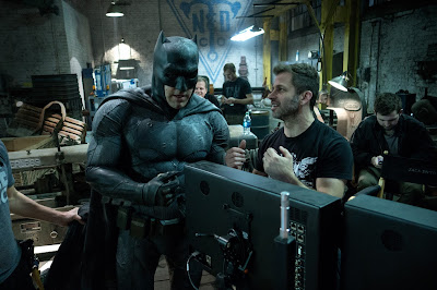 Photo of Zack Snyder and Ben Affleck on the set of Batman V Superman Dawn of Justice