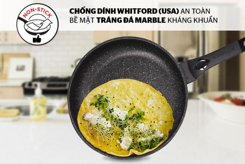 Chảo Siêu Bền Đá Sâu Sunhouse SBDS28