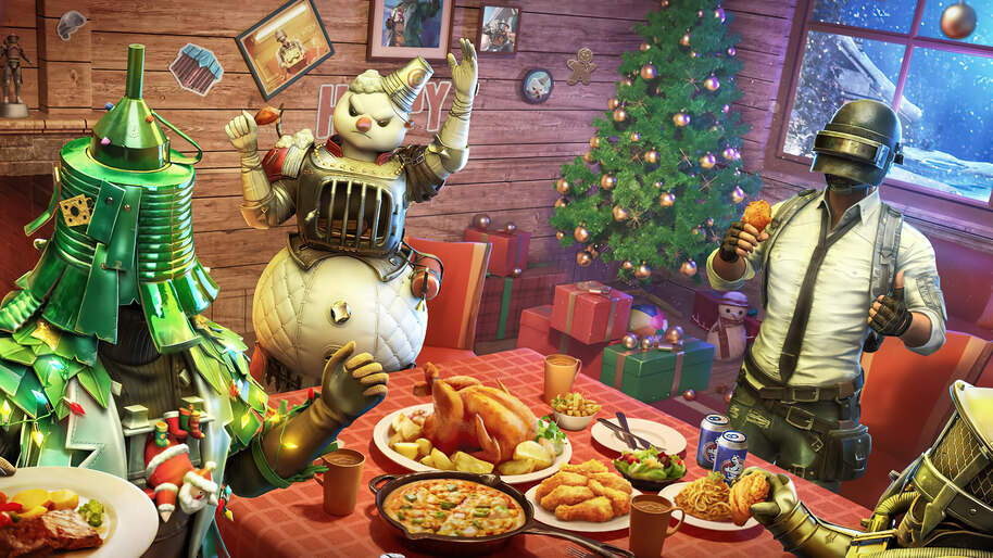 #8.2579, PUBG, Mobile, Happy Holidays, 4K Wallpaper PC Desktop
