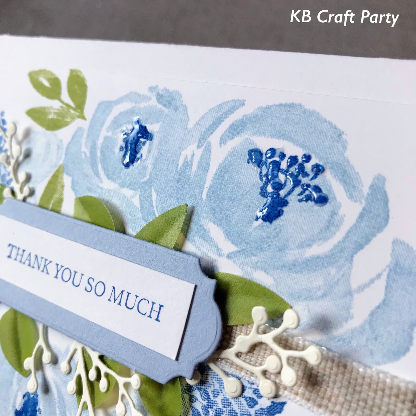 Kb Craft Party スタンピンアップでペーパークラフト 新製品使ってみたよ つやっときらめくお花のサンキューカード