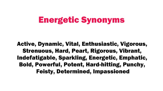 Energetic Synonyms