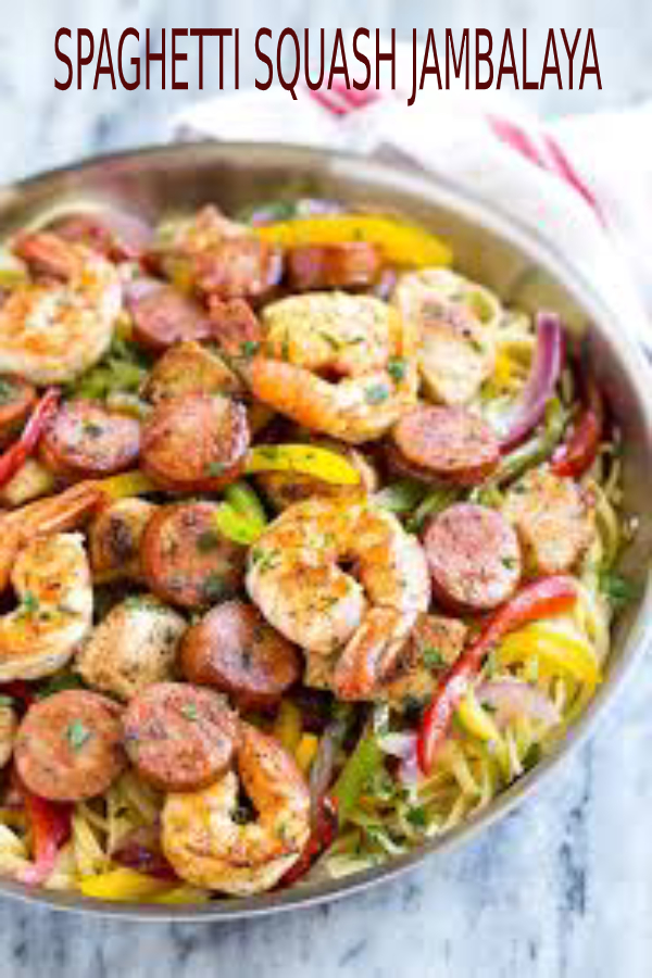 SPAGHETTI SQUASH JAMBALAYA happy cook