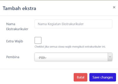 Form Tambah Ekstrakurikuler RDM (Mr. Ell) Panduan Lengkap Setting Rapor Digital Madrasah (RDM) - Fitur Login Admin