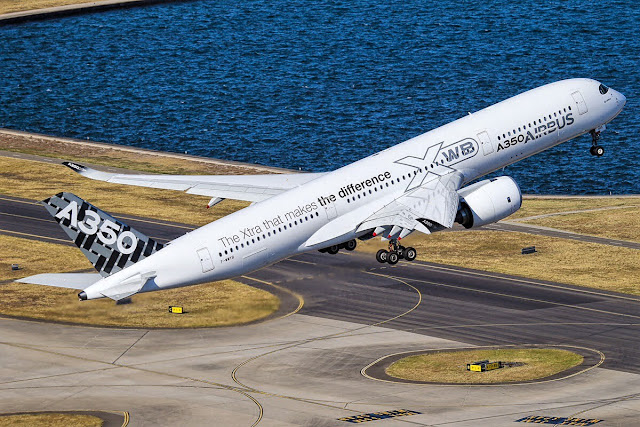 Airbus A350-900 XWB Climbing After Takeoff