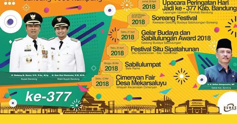 Inilah Rangkaian Acara Hari Jadi Ke-377 Kabupaten Bandung Tahun 2018