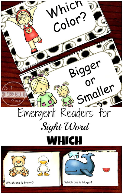 FREE Kindergarten Sight Words Emergent Reader to help kids work on a variety of dolch sight words including which (printable, homeschool, prek)