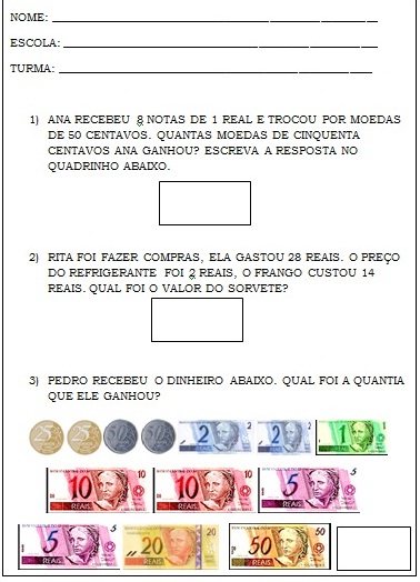 ATIVIDADES COM SISTEMA MONETÁRIO ATIVIDADES COM SISTEMA MONETÁRIO