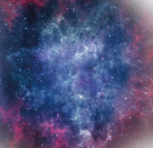 Poster Universe Illustration, Star stars, blue and red galaxy 3D