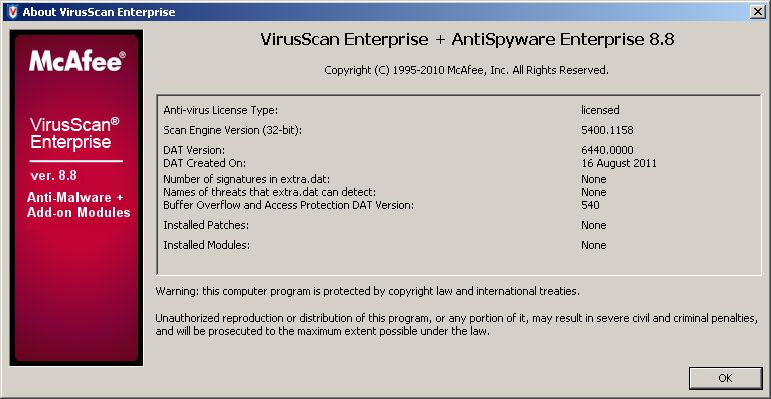 mcafee virusscan enterprise 8.8 patch 13 free download
