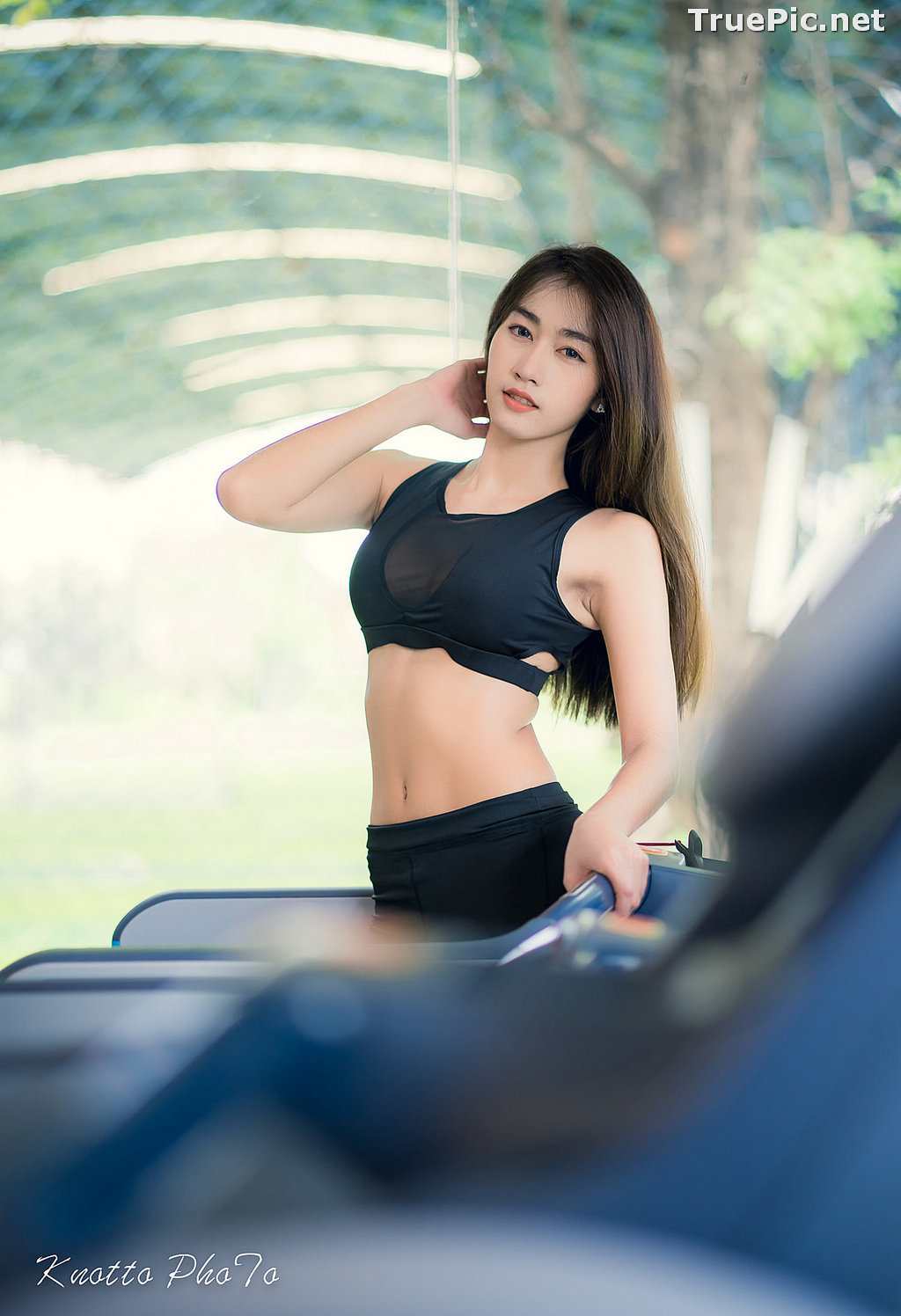 Image Thailand Hot Beauty Model - Nisa Khamarat - Red and Black Fitness Set - TruePic.net - Picture-30