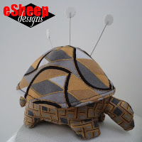 Tortoise pin cushion crafted by eSheep Designs