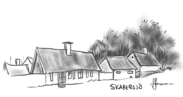 Skabersjö, urban sketch by Ulf Artmagenta