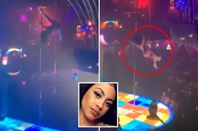 Stripper de Texas se cae de un tubo de casi 5 metros de altura y continua bailando