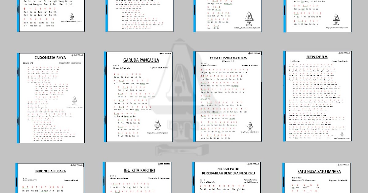 Kumpulan Gambar Partitur Not Angka Lagu Nasional Lengkap Kumpulan Gambar Partitur Not Angka Lagu Nasional Lengkap