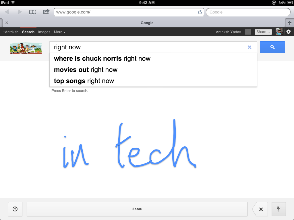RNIT: Google Introduces Handwrite; You Can Search With Your Handwriting