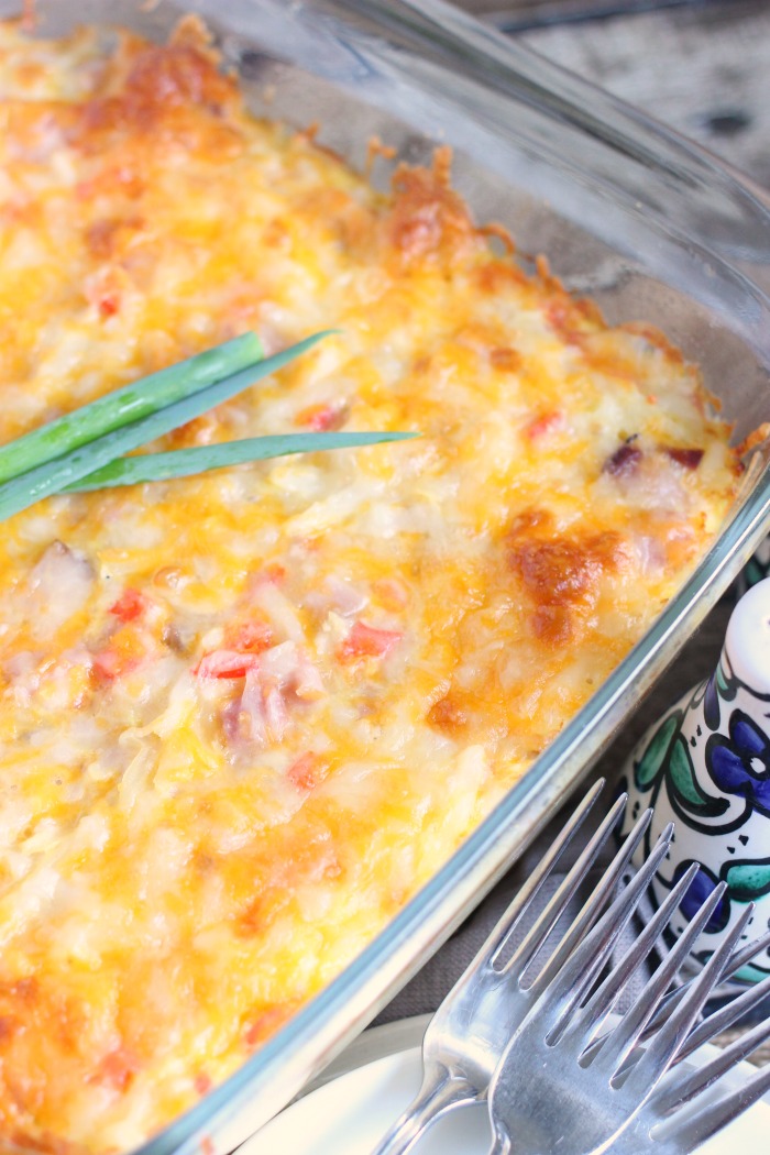 Mama Loves Food! Breakfast Casserole Ham and Potato Breakfast Bake Recipe