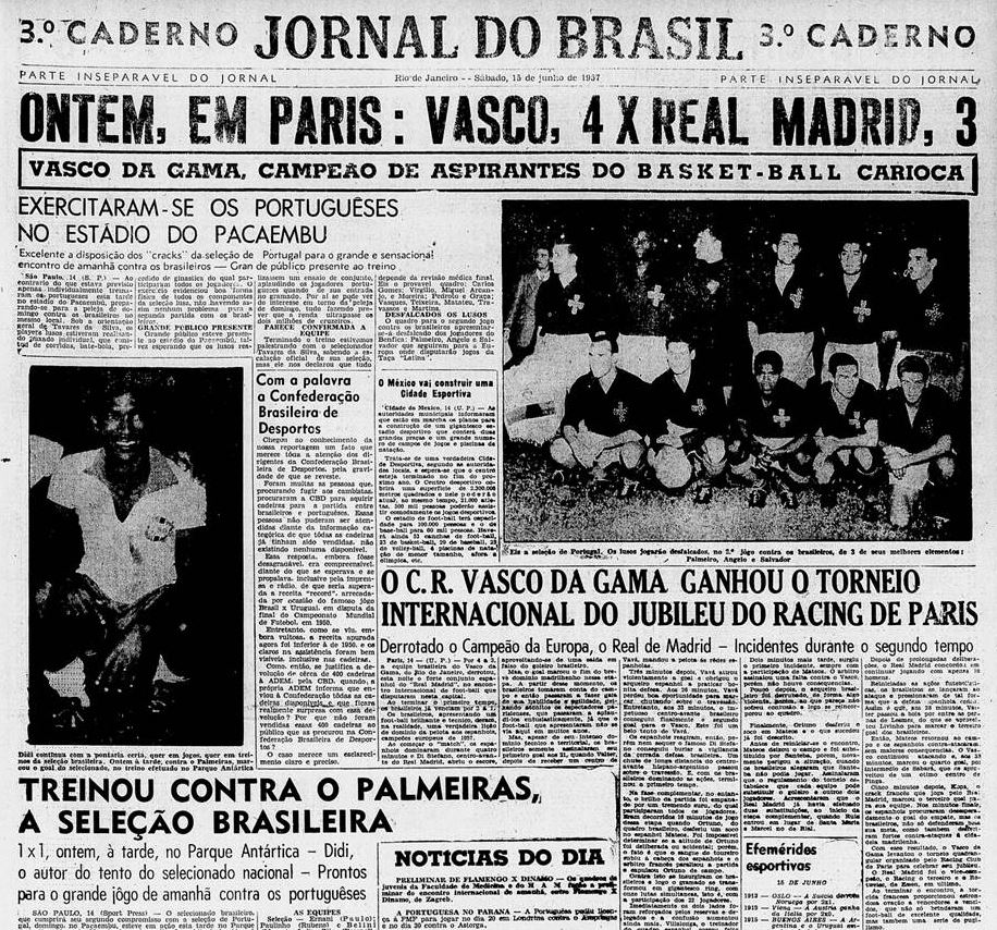 Memória do Torcedor Vascaíno Vasco x Real Madrid 1957 Memória do Torcedor Vascaíno Vasco x Real Madrid 1957