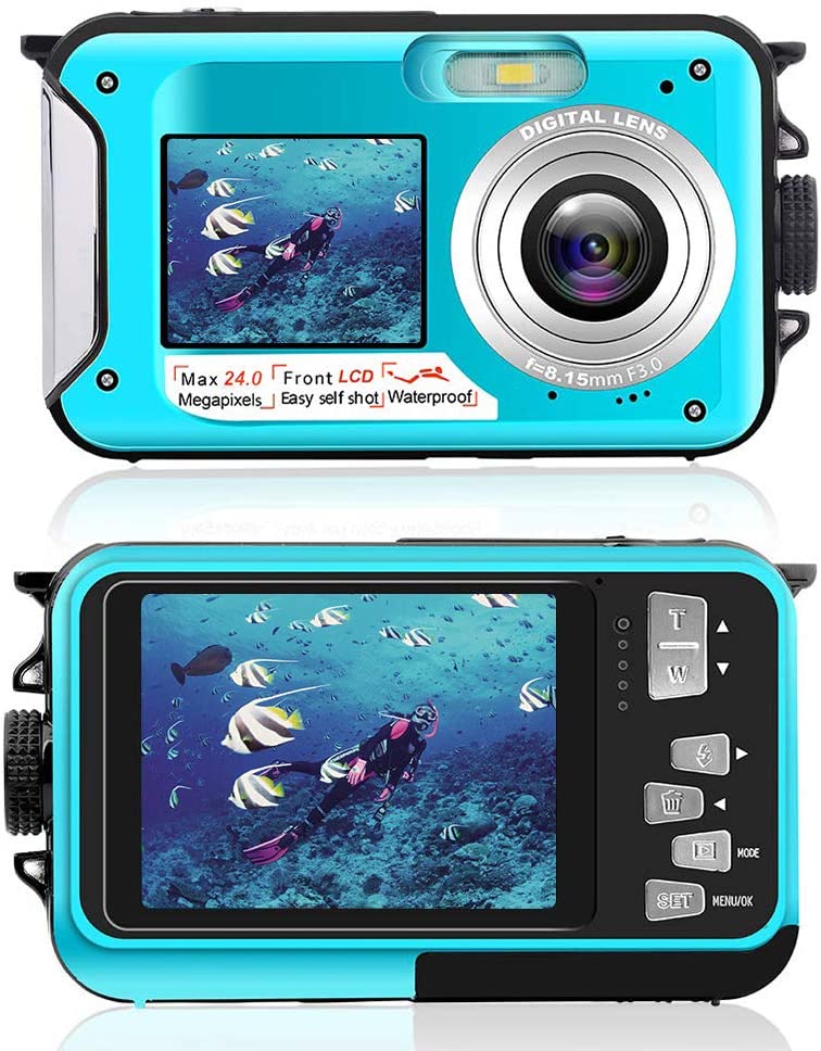 Underwater Camera for Snorkeling, Waterproof 2.7K