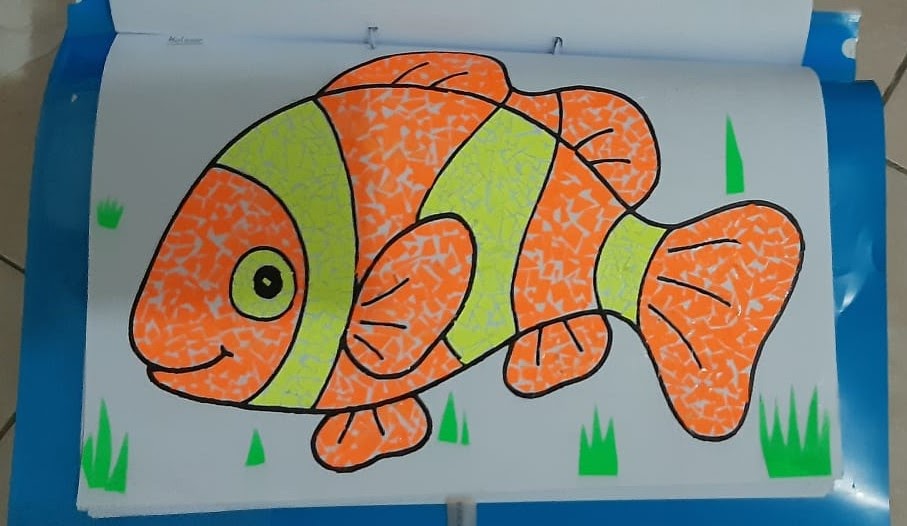 Informasi Belajar Anak Interaktif Gambar Kolase Ikan Nemo