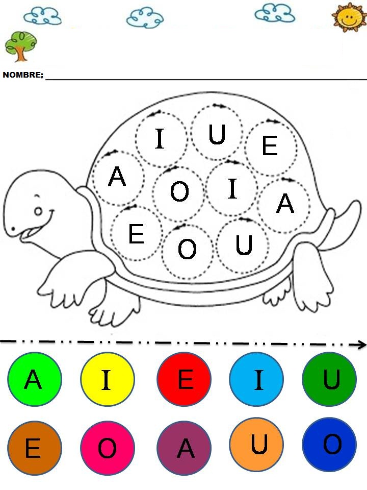 Fichas Para Trabajar Y Colorear Las Vocales Materiales Educativos