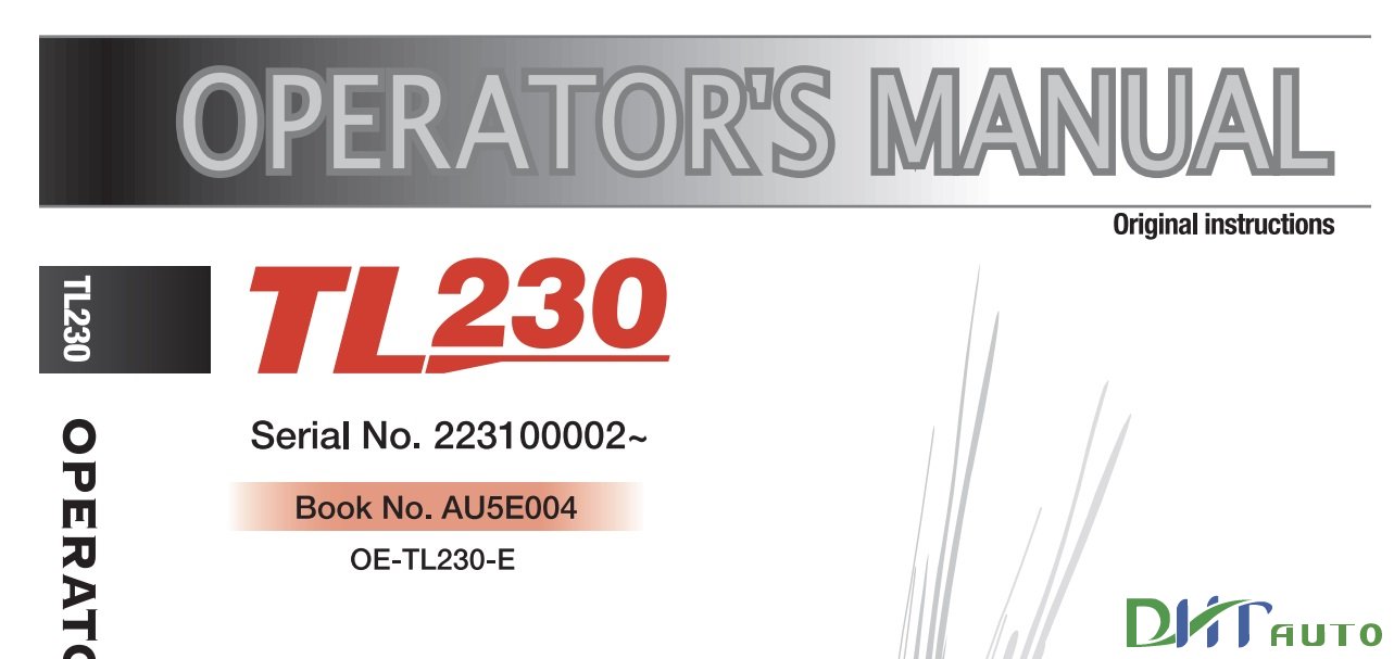 Takeuchi TL230 Operator's Manual Free Download - Automotive Library