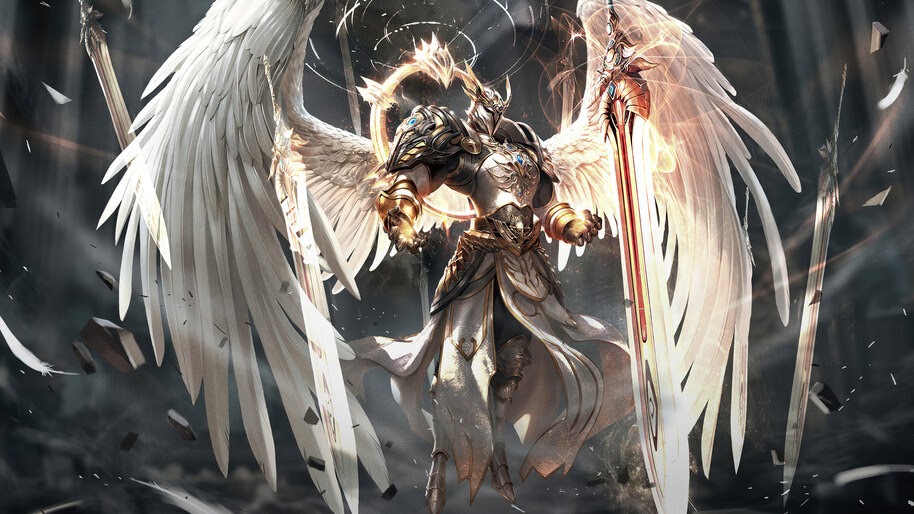 Angel, Warrior, Sword, Fantasy, 4K, #6.757 Wallpaper