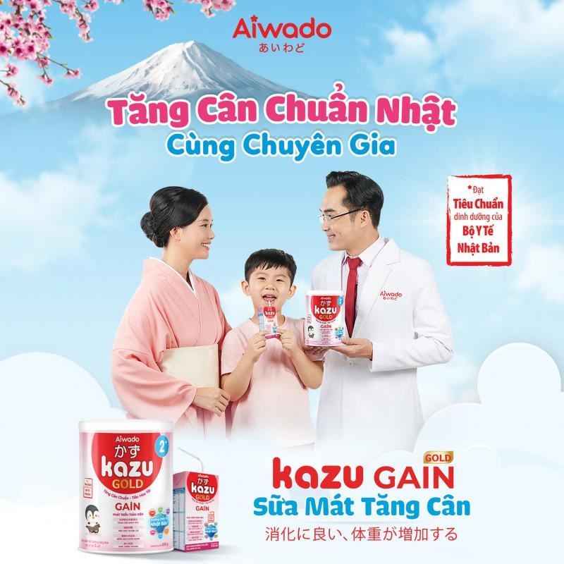 [AIWADO] Sữa Mát Tăng Cân Kazu Gain Gold 2+ 350g (Trên 24 Tháng)