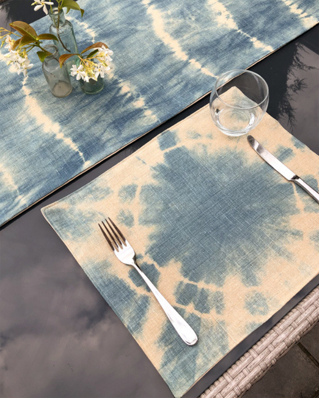 Threading My Way Showcasing Shibori Table Runner and Table Mats Tutorial
