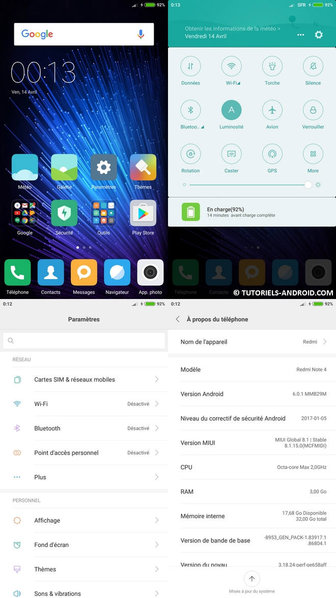 Redmi Note 4X : interface Miui 8