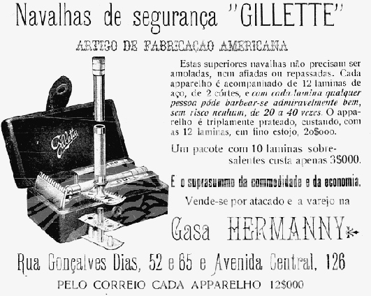 Apresentamos, diretamente de 1908, as lâminas de barbear da Gillete. Um rico e detalhado texto é apresentado