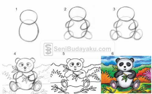 Sketsa Panda Lucu Dan Mudah