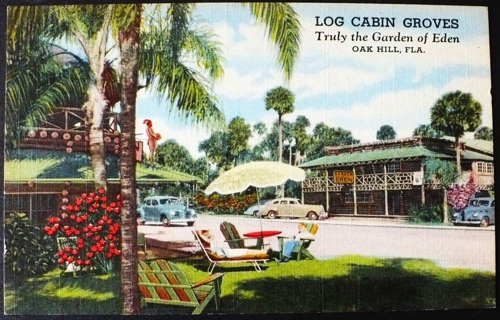 Lake Worth Beach City Limits Oak Hill, Florida Postcard c. 1940