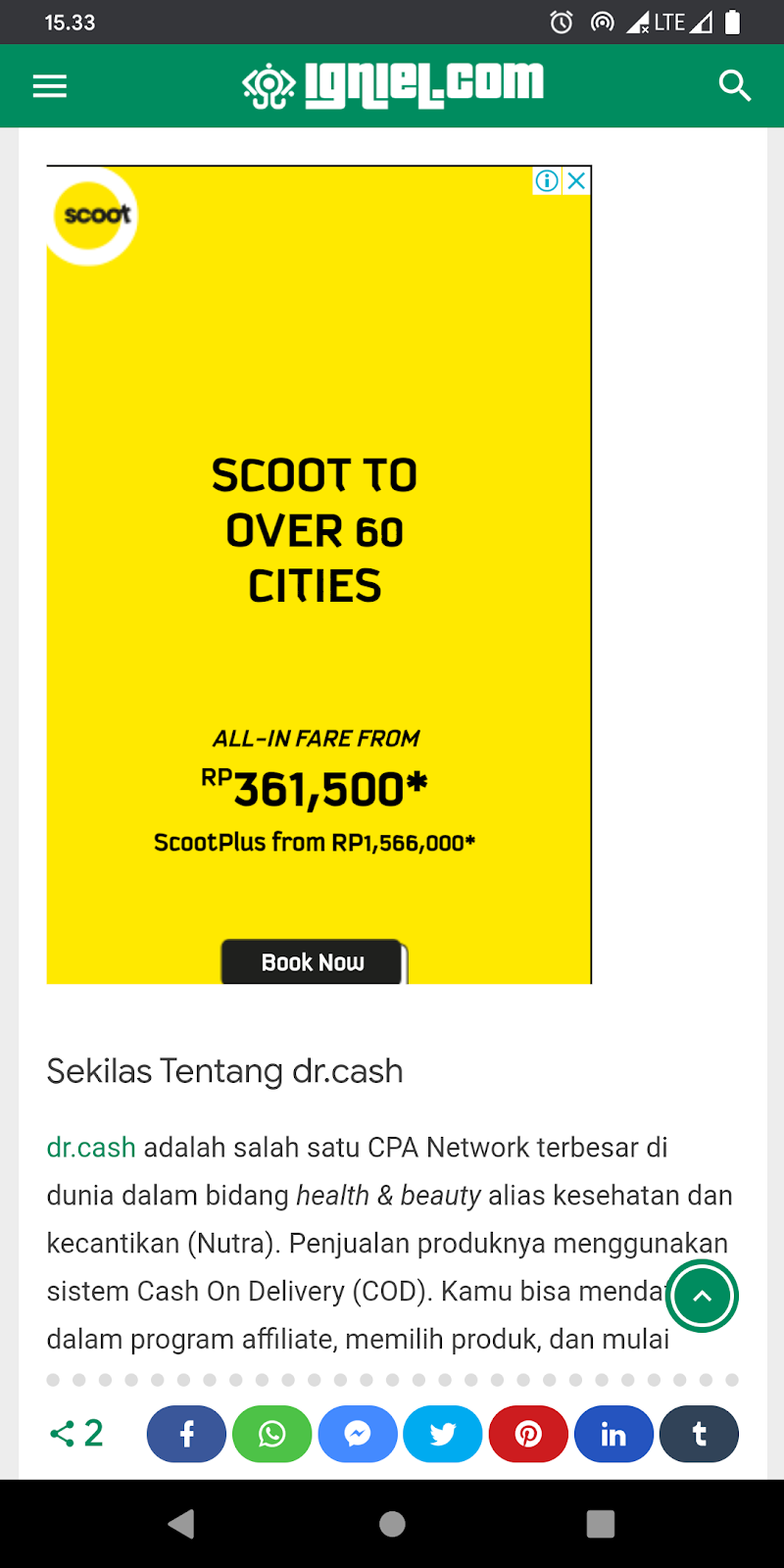 Cara Pasang Iklan Parallax di Blog Template AMP