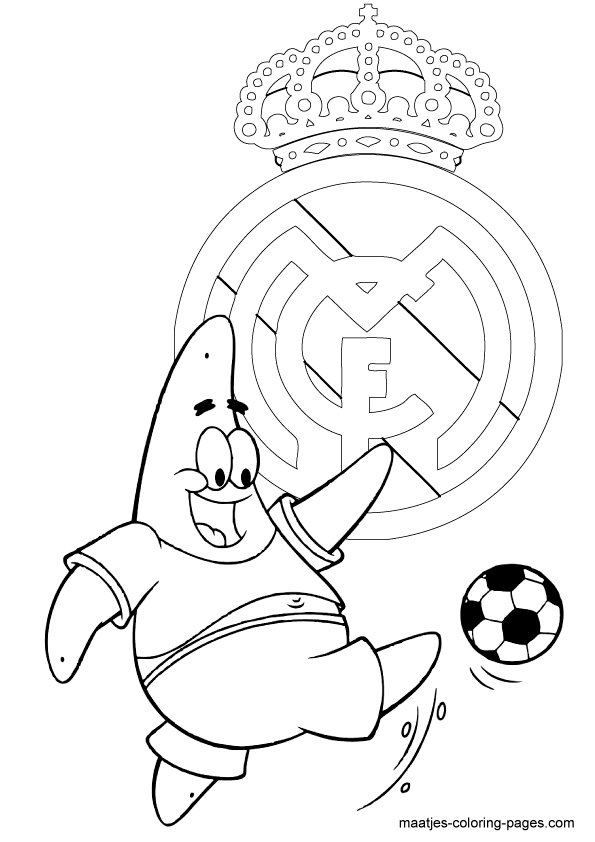 Real Coloring Pages Coloring - Patrick Star Real Madrid Soccer Coloring Pages 