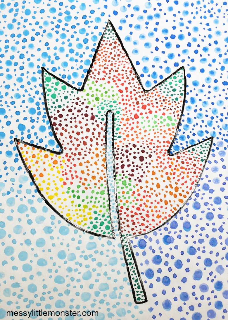 pointillism-leaf-art-for-kids-messy-little-monster