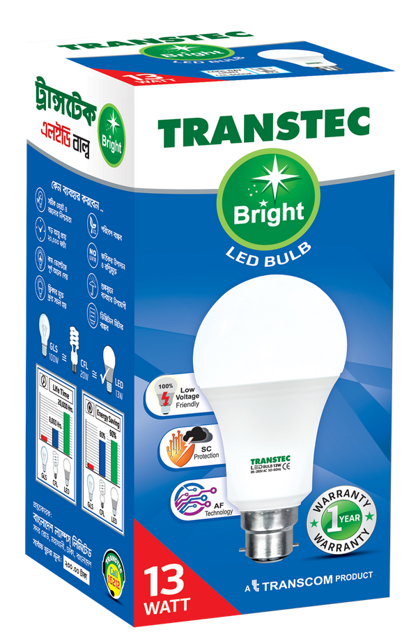 LED Bulb Cool Day Light Pin Type(Transtec Green) Made in Bangladesh