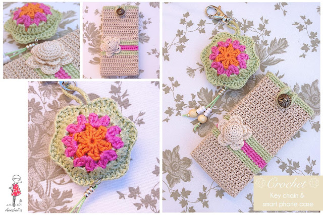 Crochet key chain and smart phone case