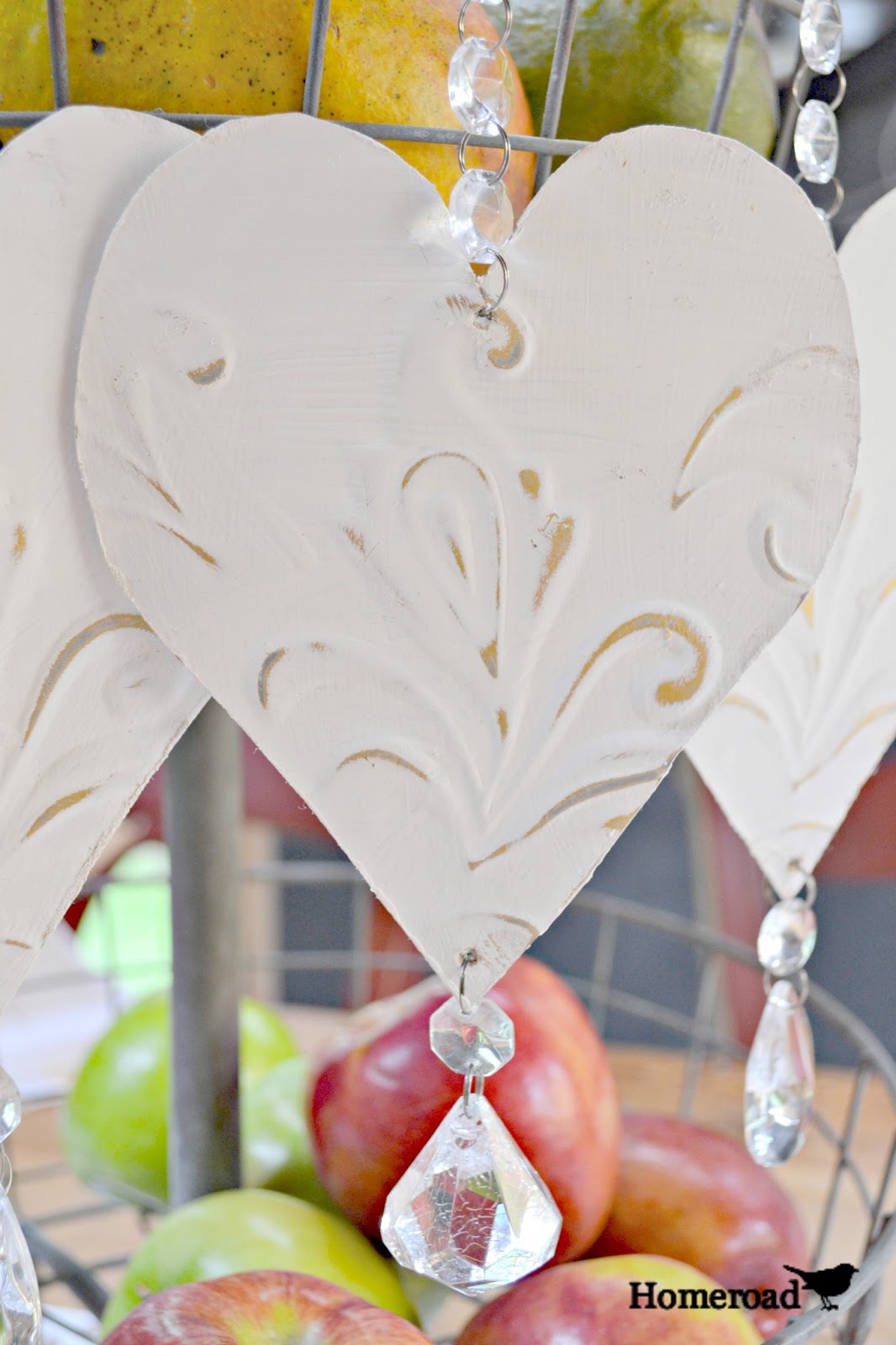 Tin Tile Heart Ornaments