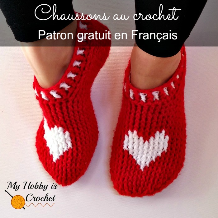 My Hobby Is Crochet: Chaussons rouge au crochet - Patron Gratuit en  Français