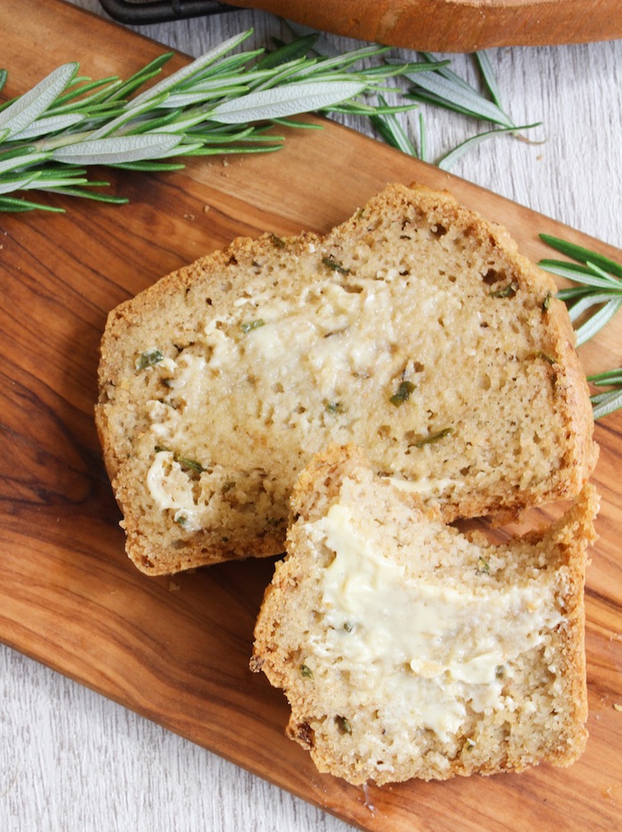 A Saucy Kitchen Savory Rosemary Almond Loaf Bread