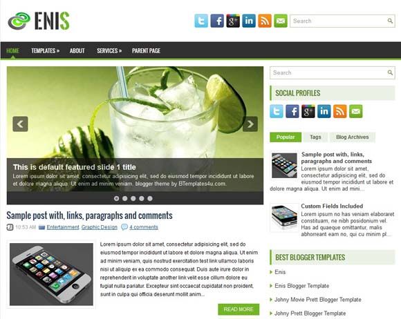 Enis Blogger Template