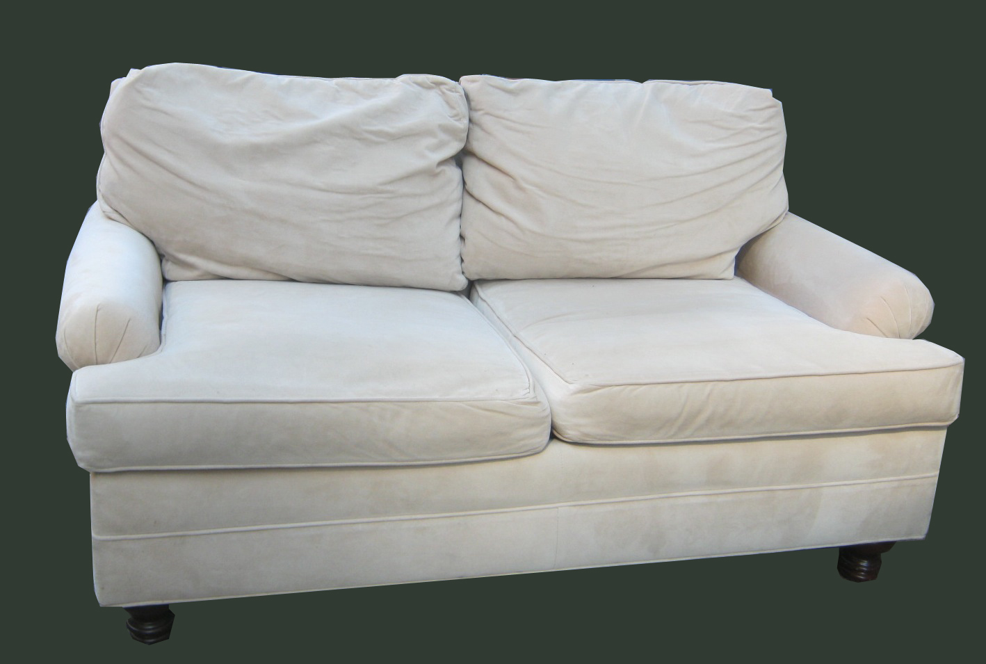 Uhuru Furniture & Collectibles Cream Velvet Loveseat SOLD