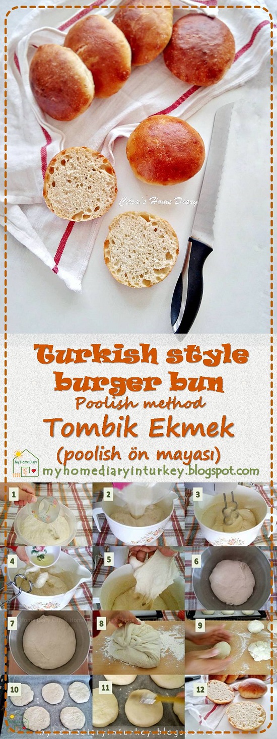Tombik Ekmek (poolish ön mayası) / Turkish style burger bun recipe. Poolish method | Çitra's Home Diary.