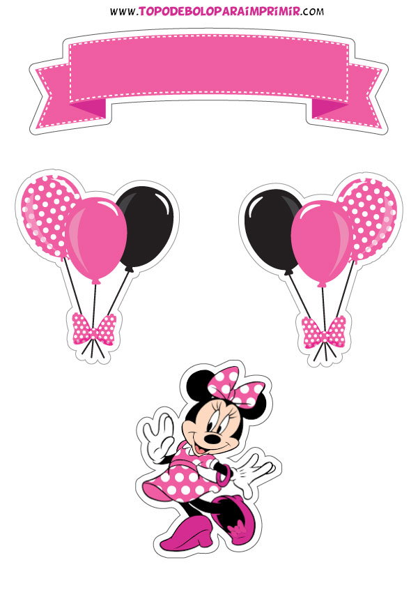 Topo De Bolo Da Minnie Para Imprimir O enorme cao marrom, seu amigo salsicha e os demais topo de bolo mike o cavaleiro. topo de bolo da minnie para imprimir