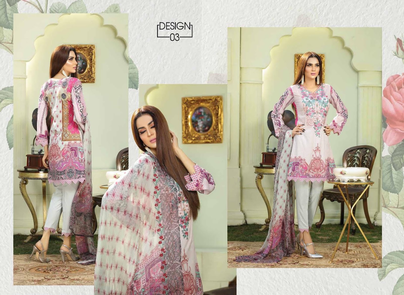 Shazmeen Designer Embroidered Lawn Collection 2019